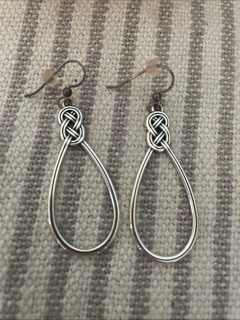 Brighton Silver Knot Teardrop Earrings